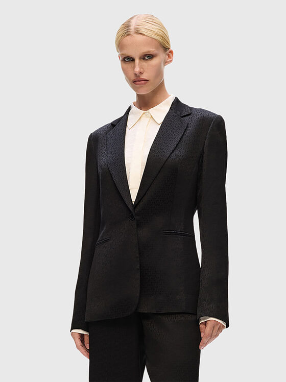 Черно сако с лого принт - 1