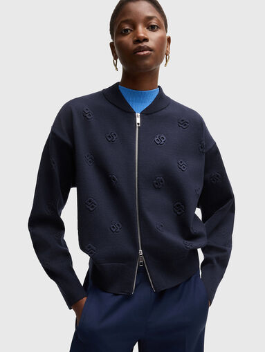 Zip cardigan with monogram - 4