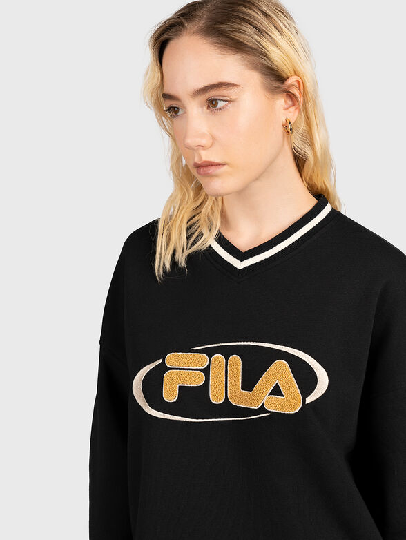 HELEN black V-neck sweatshirt - 4