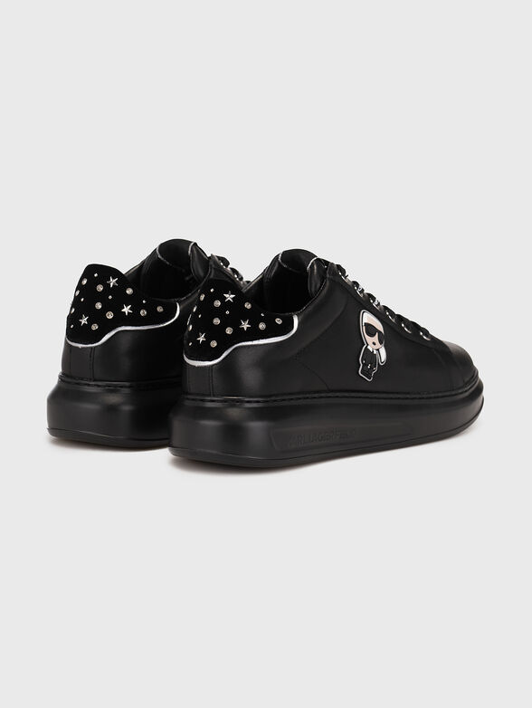 KAPRI black sports shoes with applied rhinestones - 3