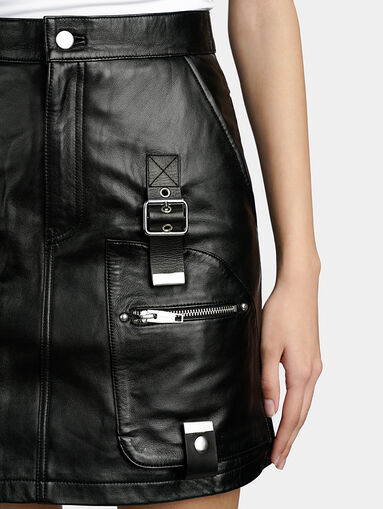Black leather skirt - 3