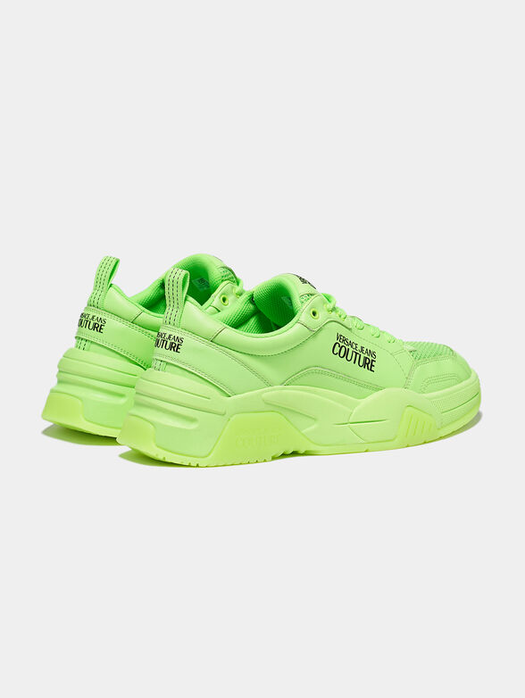 Leather sneakers in neon green - 2