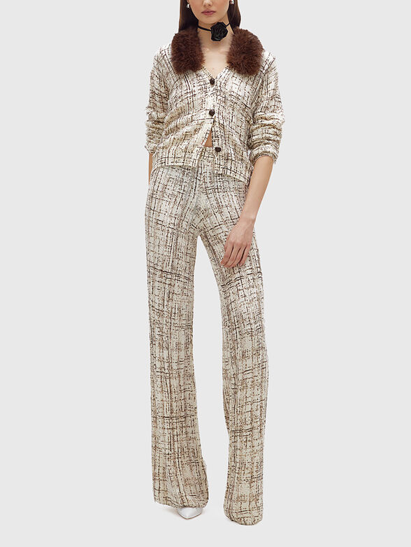 Cardigan with faux fur collar - 2