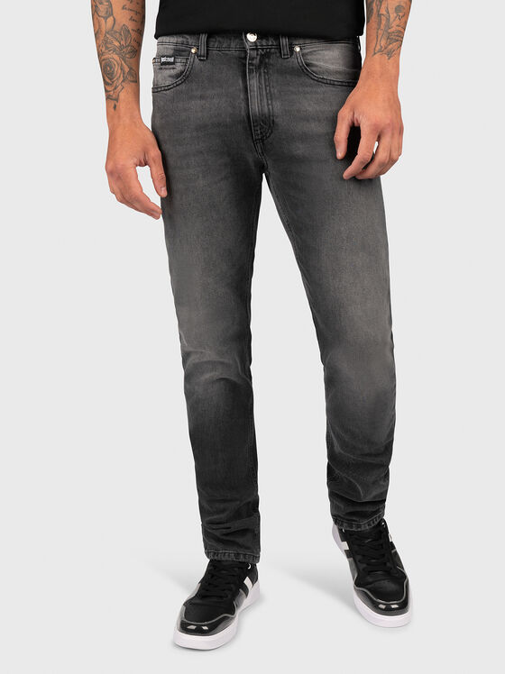 Дънки с лого патч - 1