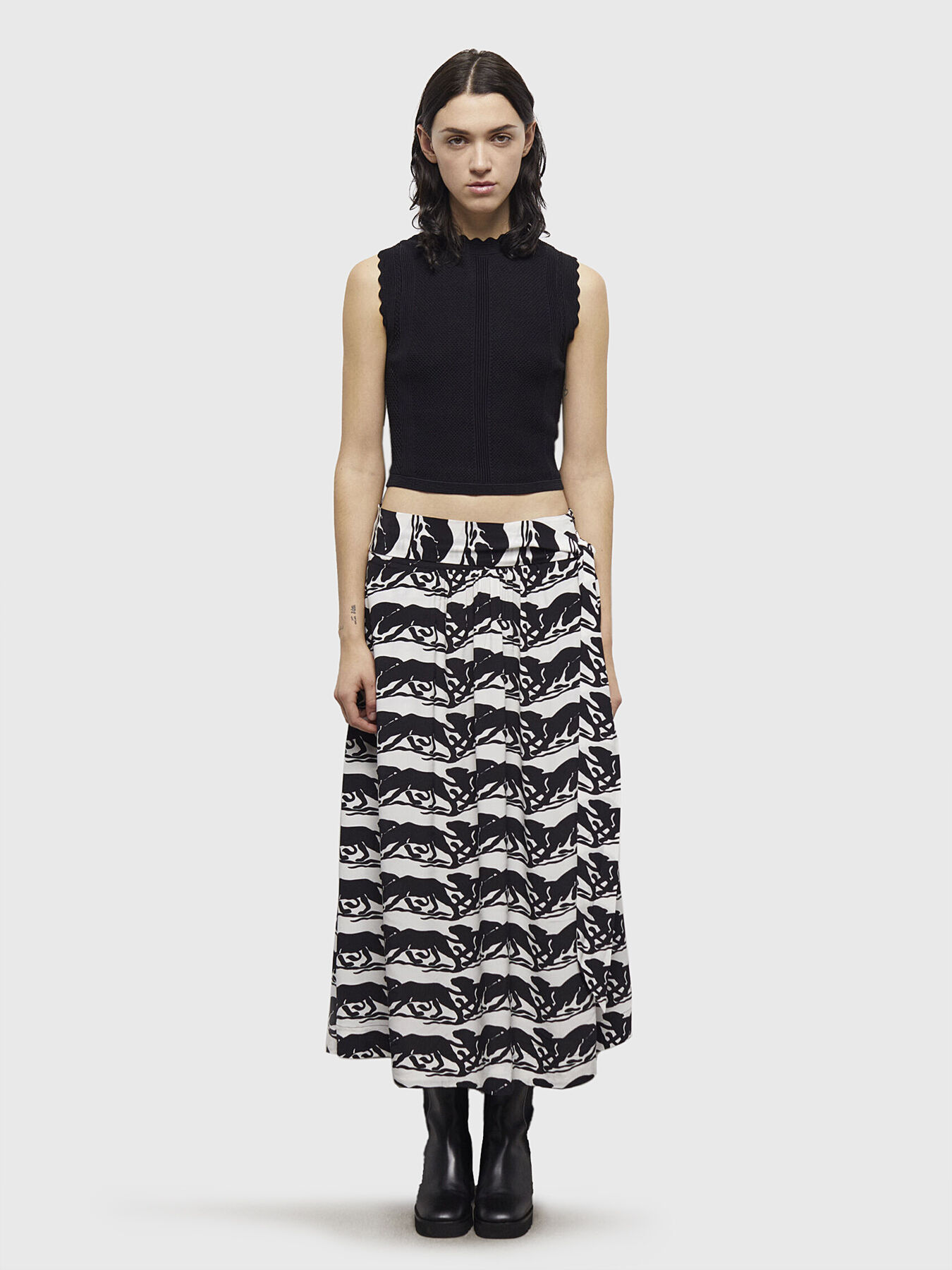 Long skirt with contrasting print brand THE KOOPLES