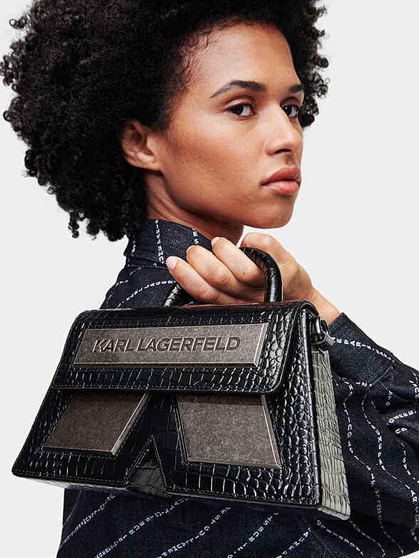 K/ESSENTIAL black bag with croc texture - 2