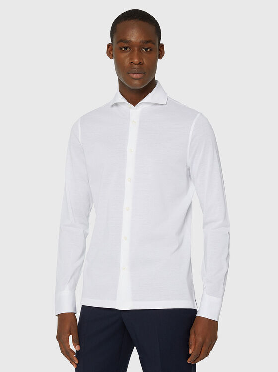 Бяла памучна риза  - 1