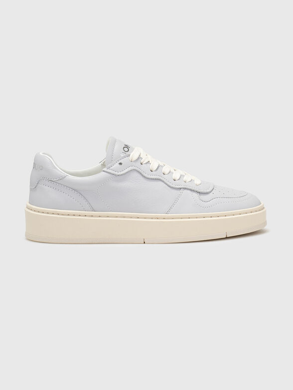 Leather sneakers with logo - 1