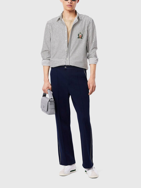 Long sleeved cotton shirt with logo embroidery - 2