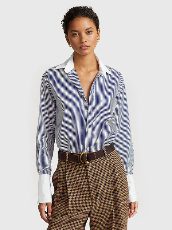 Cotton shirt with striped design - 1