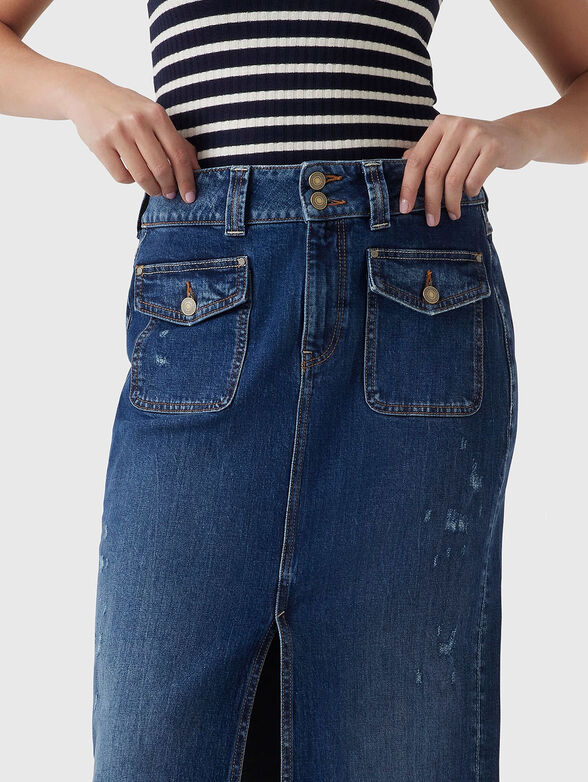 SKYLA maxi denim skirt with slit - 3