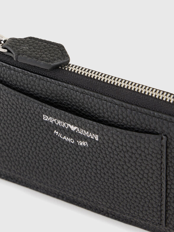 Black card holder with logo inscription - 4