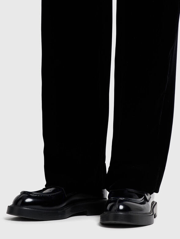 Black straight velvet trousers - 3