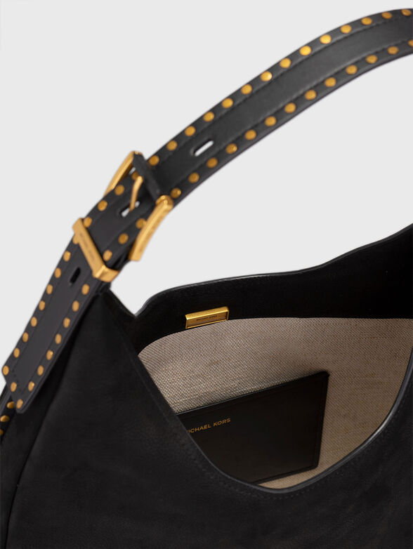 Suede hobo bag with logo - 6