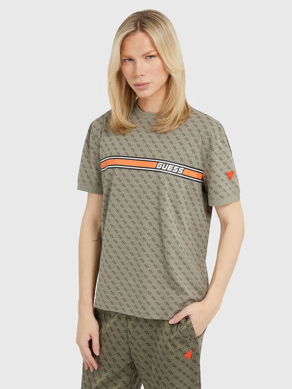 JAMEY beige T-shirt with monogram print  - 1