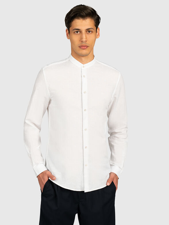 Linen blend shirt in white color - 2