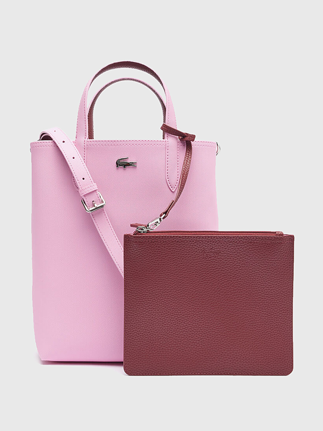 Two faced bag with a carrier bag and mini logo brand LACOSTE Globalbrandsstore en