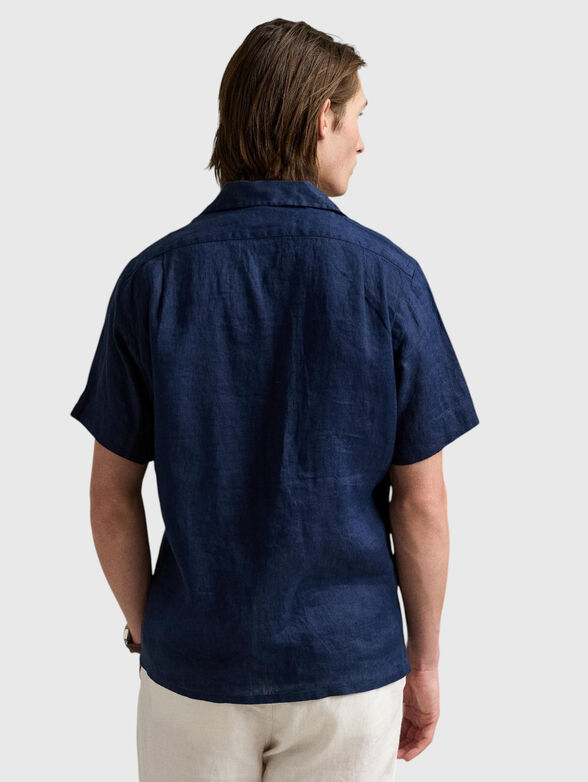 Navy blue linen shirt - 3