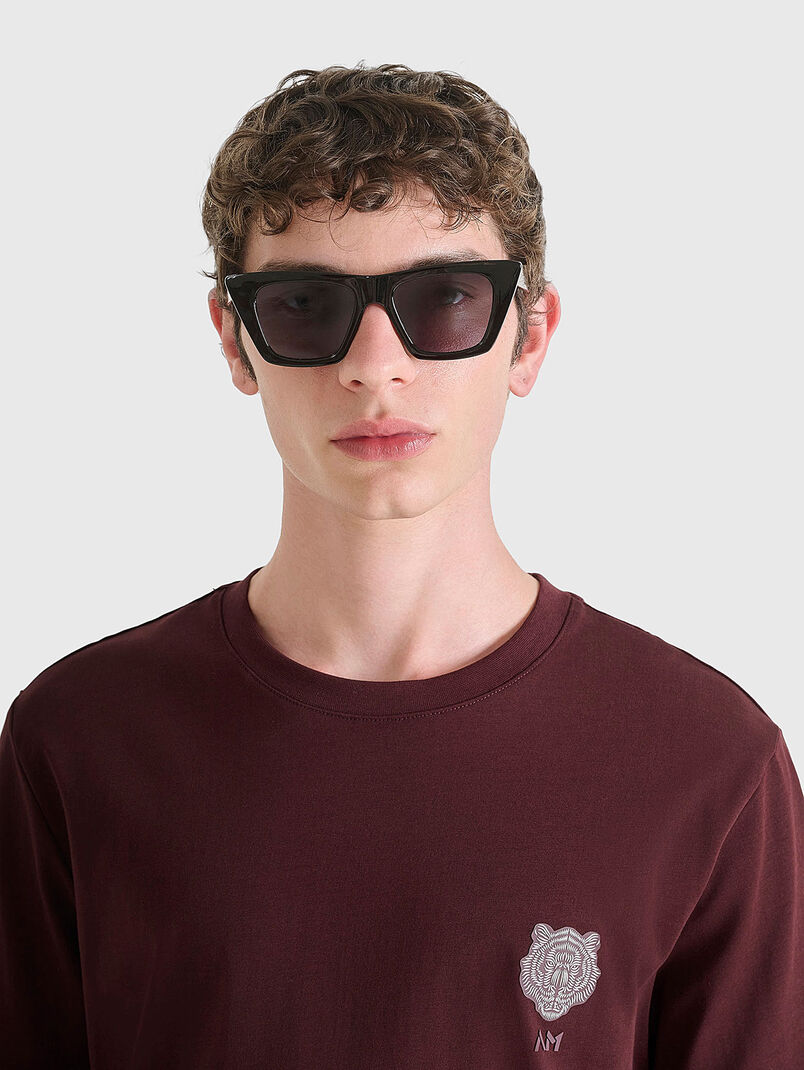 Cotton T-shirt with oval neckline - 3