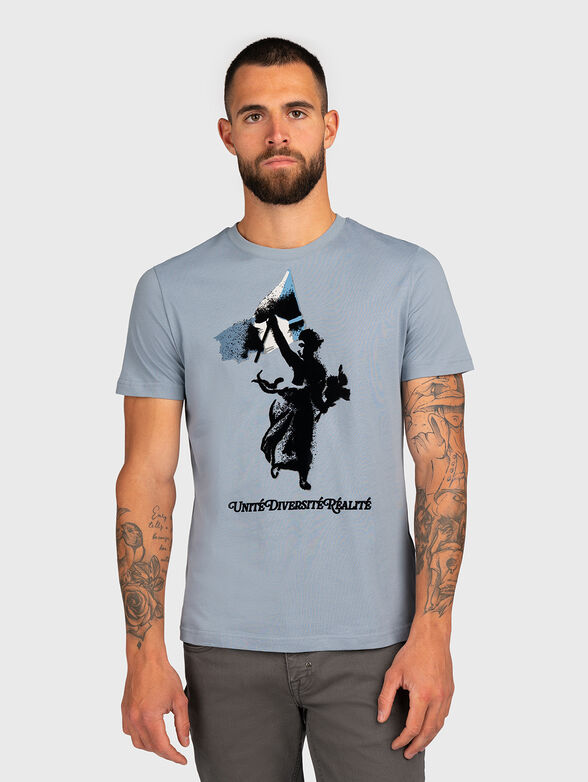 Light blue T-shirt with print - 1