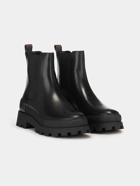 Black leather ankle boots - 2