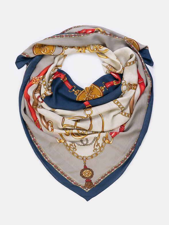 Scarf with colorful print - 1