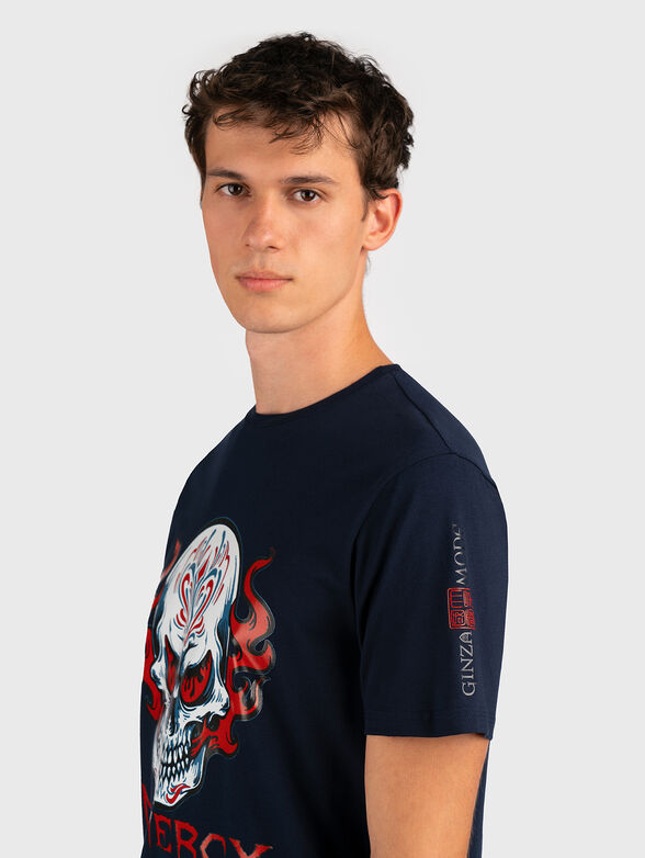 TS180 dark blue T-shirt with print - 6