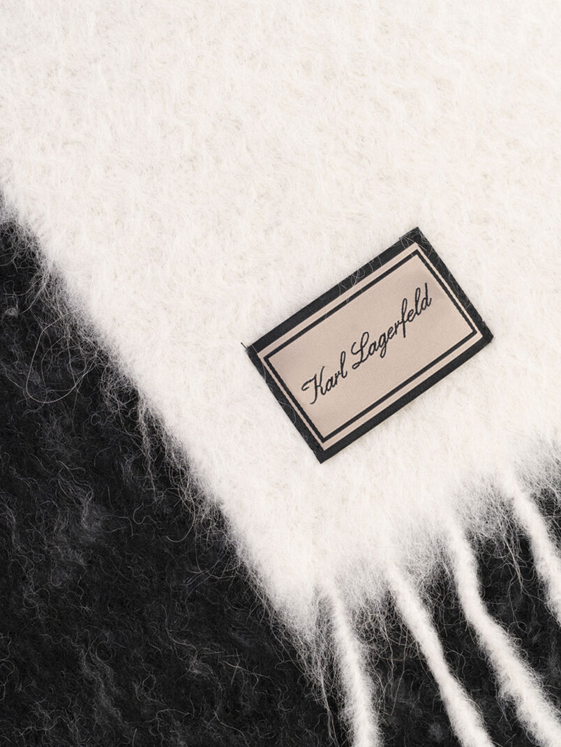 Wool scarf with logo motif - 3