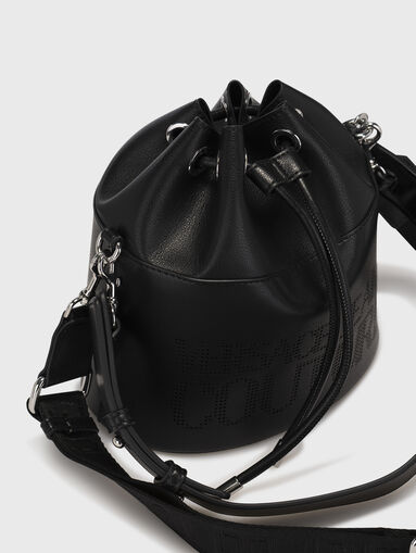 Black bucket bag with laser perforations - 5