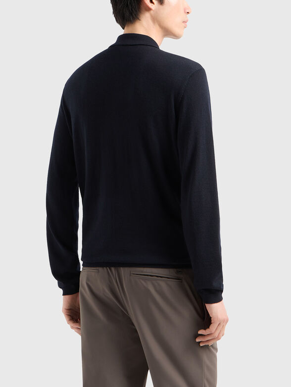 Wool sweater with polo collar - 3