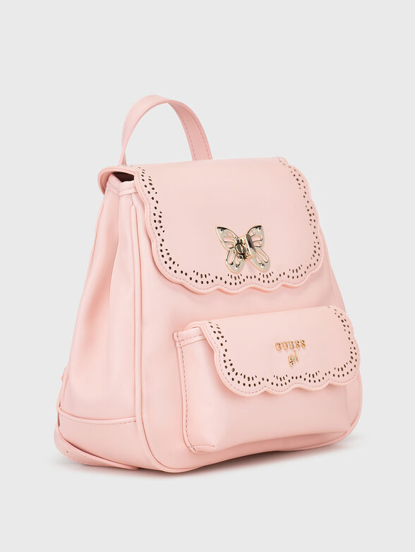 Pink backpack with perforations - 3