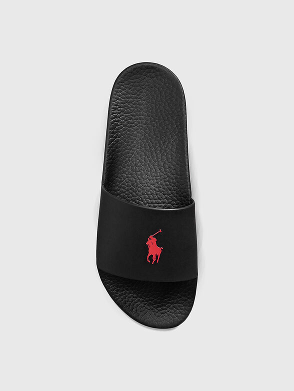 Slippers in black with contrasting logo - 4