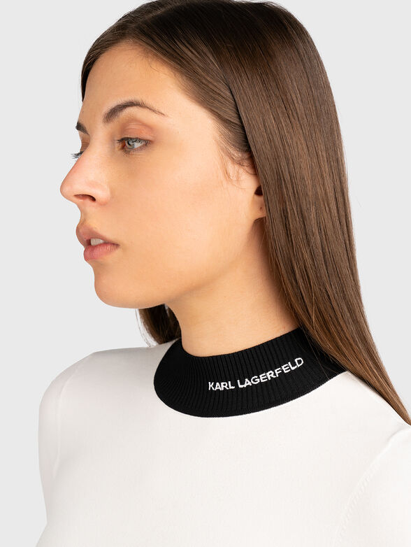 Viscose blend sweater with logo embroidery - 4