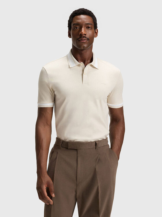 Cotton polo shirt with accent trims - 1