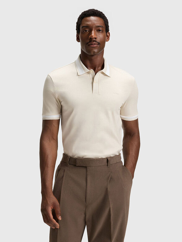 Cotton polo shirt with accent trims - 1