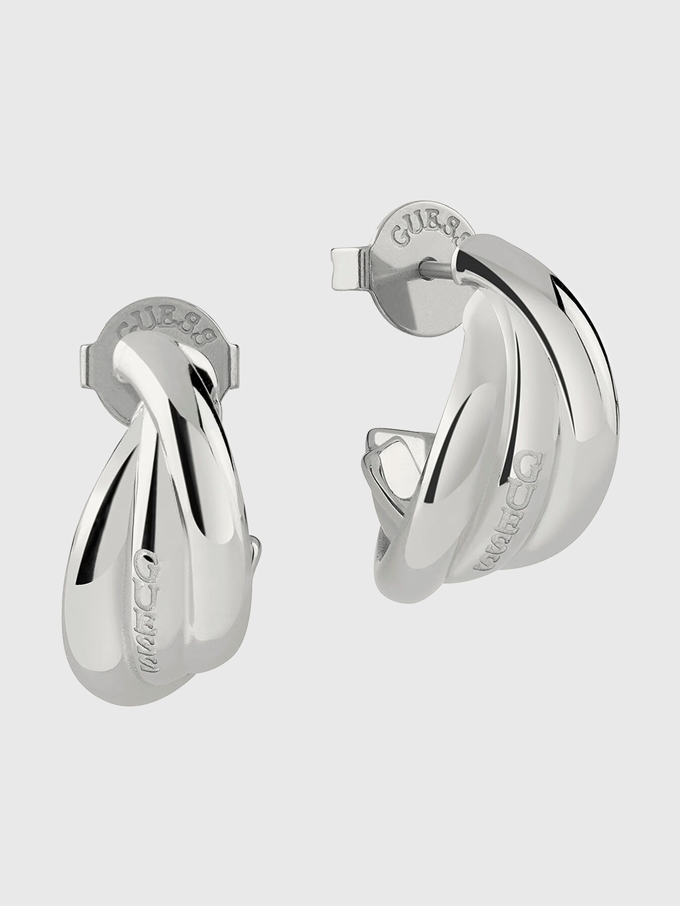 【驚きの値段で】 Silver logo Globalbrandsstore.com/en — GUESS brand earrings アクセサリー