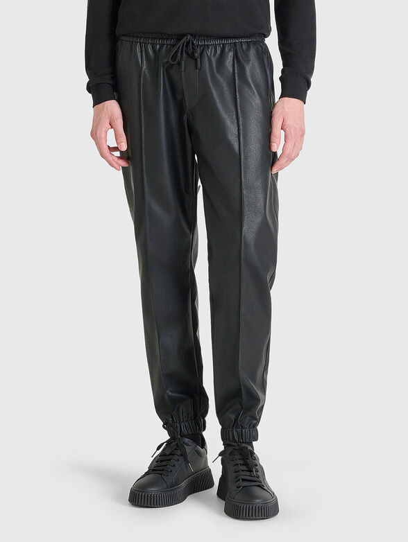 NATE faux leather pants with elastic waist - 1