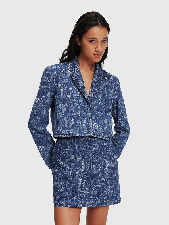 Denim jacket with artistic print - 1