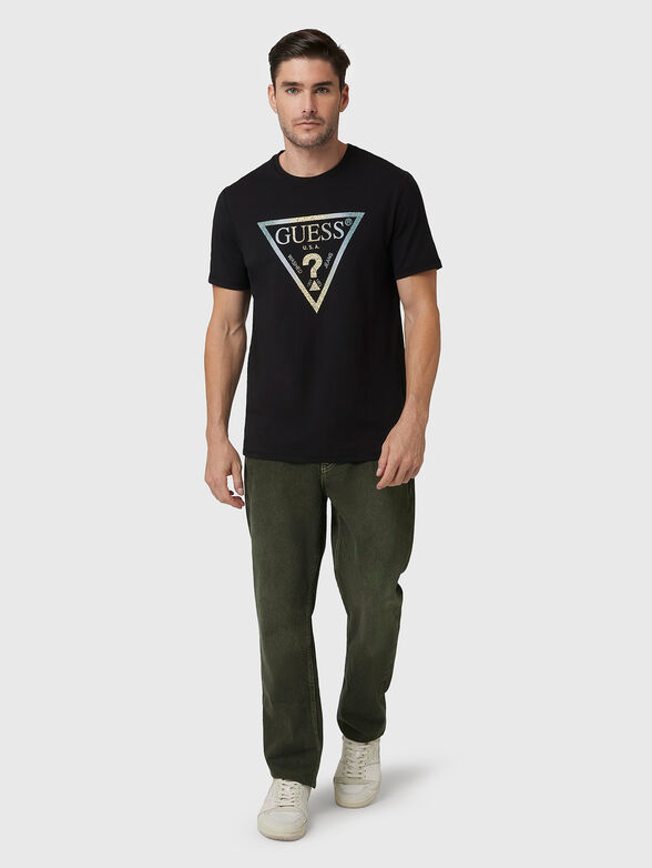 Black T-shirt with logo print - 2