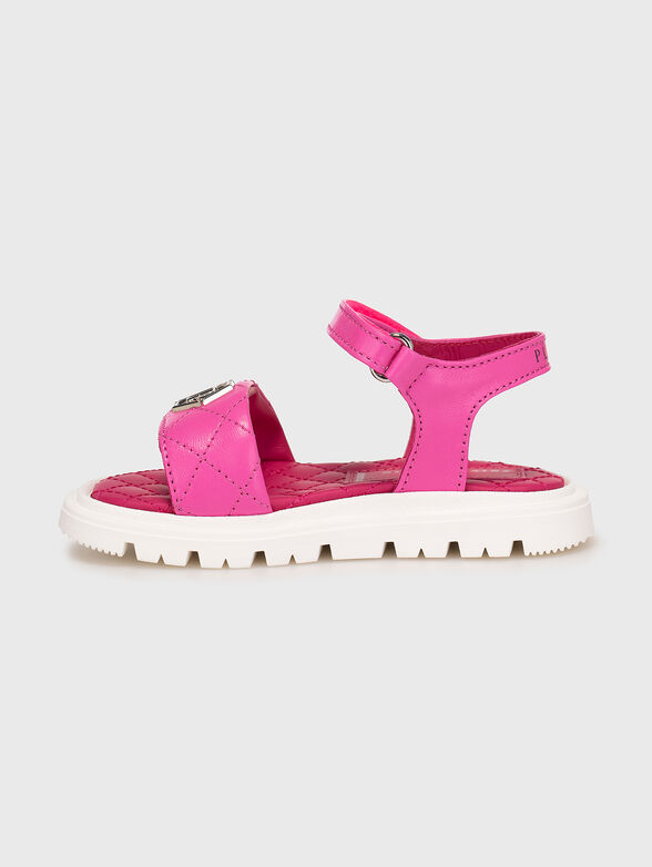 Fuxia sandals with logo details - 4