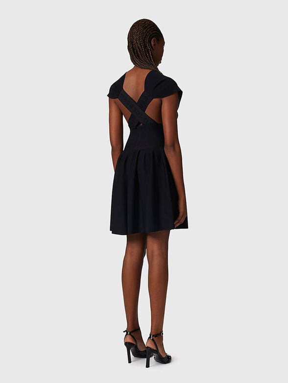 Black knitted dress with accent back - 2