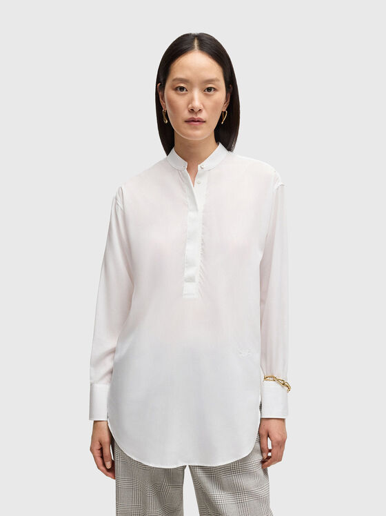 White shirt with oval hem  - 1