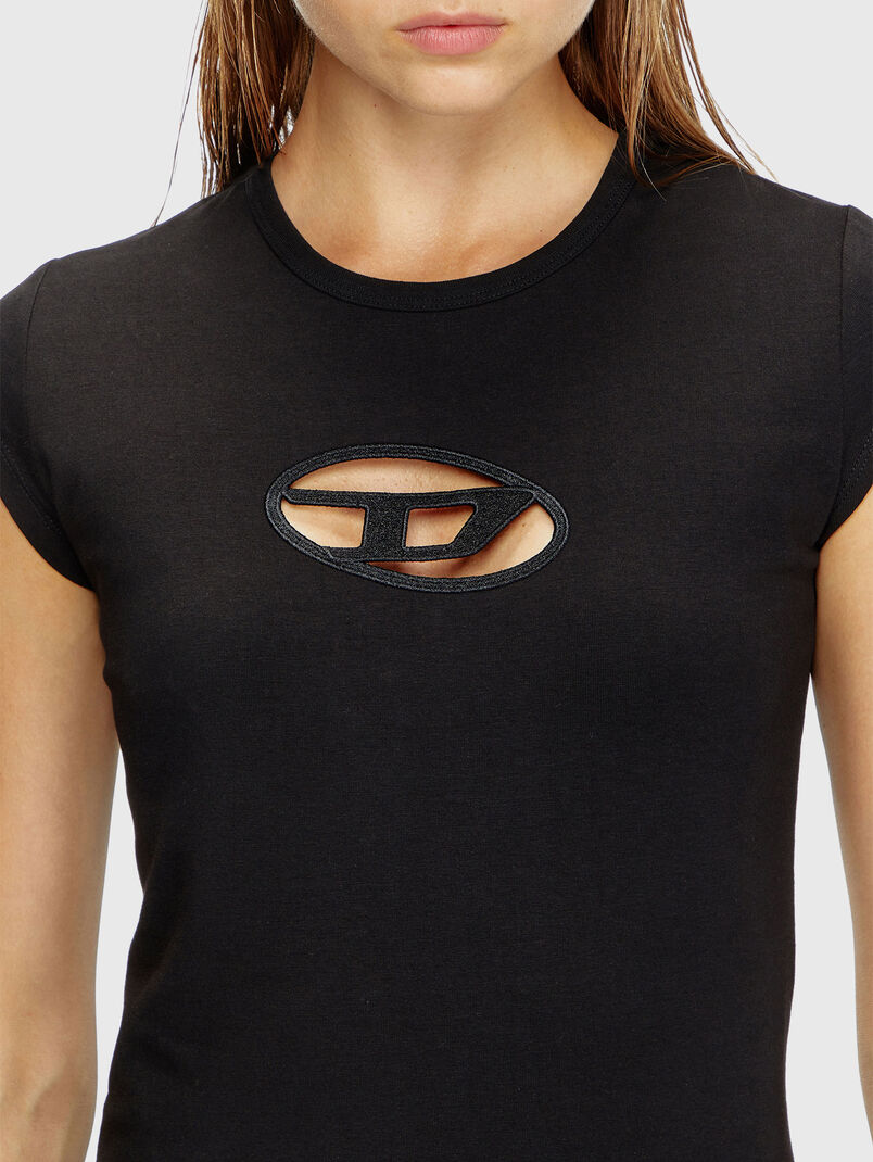D-ANGIEL black mini dress with logo accent - 3