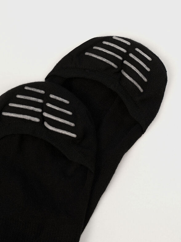 Set of three pairs of cotton socks in black - 4
