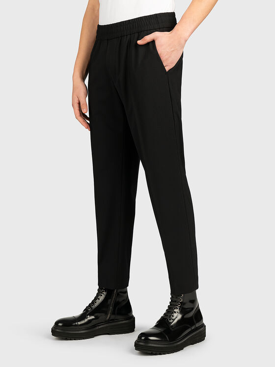 Wool blend trousers with an elastic waist - 2
