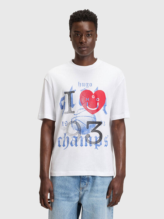 Тениска от памук с принт  - 1