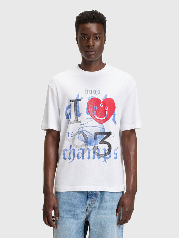 Cotton T-shirt with print  - 1