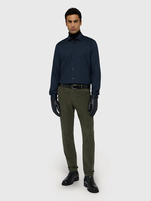 Cotton shirt with logo embroidery - 2