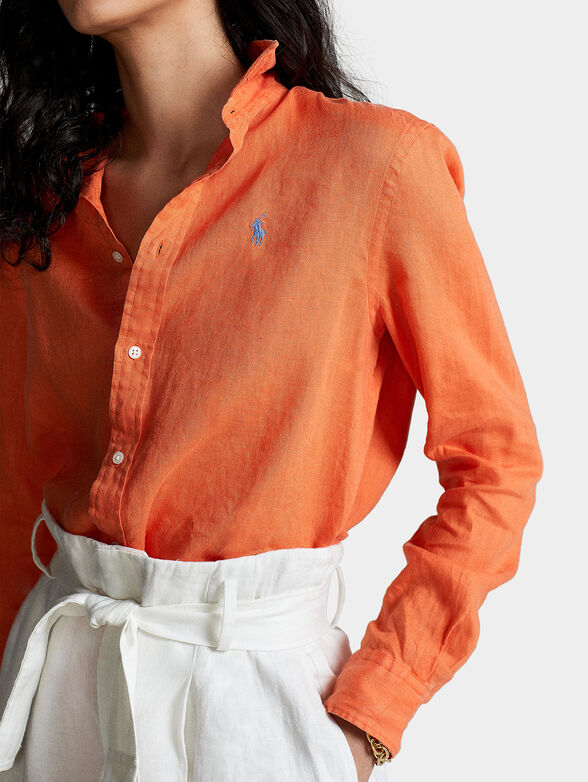 Linen shirt with long sleeve - 4