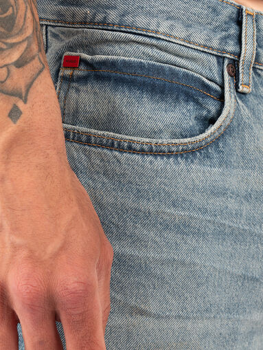 Denim shorts with worn effect - 4